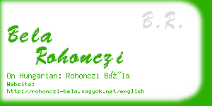 bela rohonczi business card